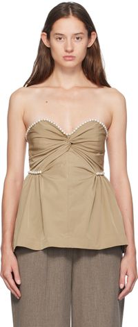 Kika Vargas Beige Hebe Top
