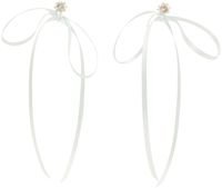 Simone Rocha Blue Bow Ribbon Stud Earrings