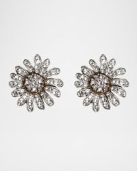 Crystal Daisy Clip-On Earrings