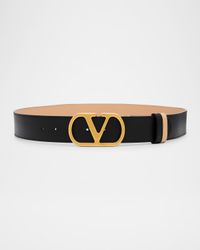 Reversible VLogo Signature Signature Leather Belt, 40mm