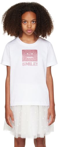 Acne Studios Enfant | T-shirt blanc à logo scintillant
