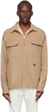 Palm Angels Beige Monogram Pockets Jacket