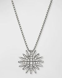 Starburst Pendant Diamond Pave Necklace