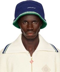 Casablanca Navy Embroidered Bucket Hat