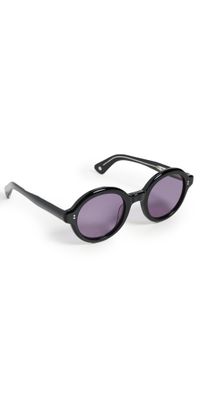 GARRETT LEIGHT Julien Sunglasses Black/Semi-Flat Blackberry One Size