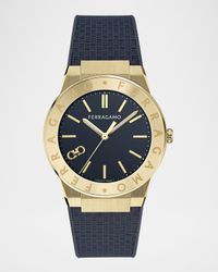 Ferragamo Sapphire Logo 41mm IP Yellow Gold Recycled PU Watch