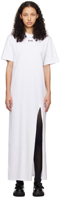 MSGM White Micro Maxi Dress