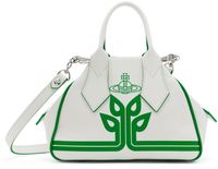 Vivienne Westwood White & Green Yasmine Small Bag