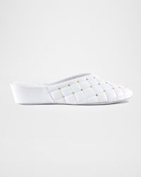 Quilted Leather Studded Slippers