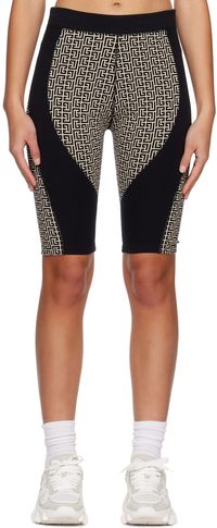 Balmain Black Monogram Shorts
