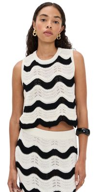 La DoubleJ Chevron Top Bicolor Ecru/Black XS