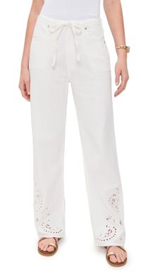 rag & bone Ultra Featherweight Phoebe Drawstring Jeans White Eyelet L