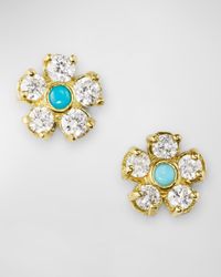Diamond Flower Stud Earrings