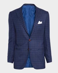 Men's Soft Cashmere Multi-Check Sport Coat