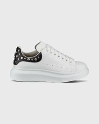 Men's Larry Leather Lace-Up Platform Sneakers with Spiked Trim