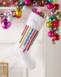 Beaded Bright Holiday Christmas Stocking, Personalized