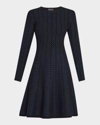 Chain & Stripe Motif Jersey Dress