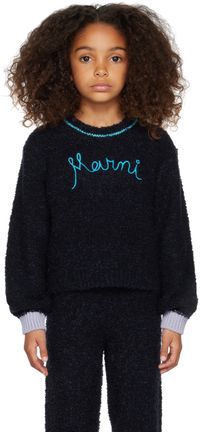 Marni Kids Navy Embroidered Sweater