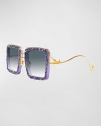 Beaming Sky Swarovski Square Acetate Sunglasses
