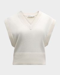 Erin Cotton-Blend V-Neck Sweater Vest