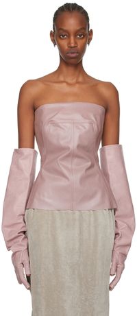 Rick Owens Pink Coated Denim Camisole