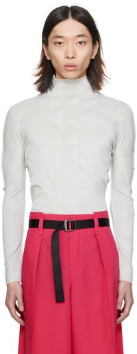 132 5. ISSEY MIYAKE Gray Cut Turtleneck