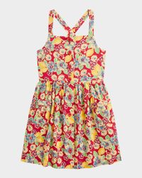 Girl's Floral & Lemon-Print Day Dress, Size 2-6X