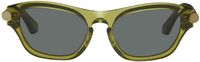 Burberry Green Tubular Oval Sunglasses