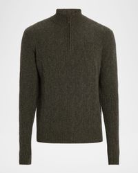 Men's Cashmere Arrow Stitch Quarter-Zip Sweater