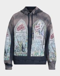 Men's Motley Hooded Pullover in Distressed Cotton
