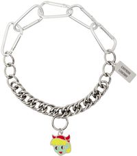 Chopova Lowena Silver Neon Girl Charm Necklace