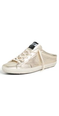 Golden Goose Super-Star Sabot Laminated Sneakers Platinum/Beige 42