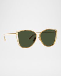 Dinah Titanium Cat-Eye Sunglasses