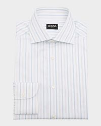 Men's Multi-Stripe Trecapi Cotton Dress Shirt
