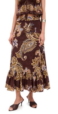Hemant and Nandita A-Line Ankle Length Skirt Brown XXS
