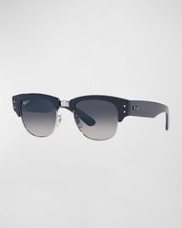 Men's Mega Clubmaster Square Plastic & Crystal Sunglasses - Polarized, 53MM