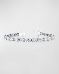 Platinum East-West Prong-Set Diamond Tennis Bracelet, 7.40tcw, 7"L