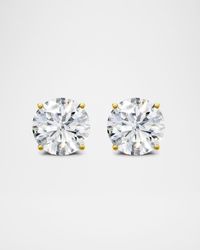 Lab Grown Diamond 18K Yellow Gold Stud Earrings, 2.0tcw
