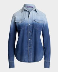 Payson Ombre Cotton Chambray Western Shirt