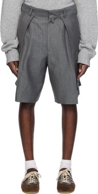 Dries Van Noten Gray Pleated Shorts