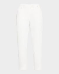 Mid-Rise Slim-Leg Ankle Cotton-Blend Pants