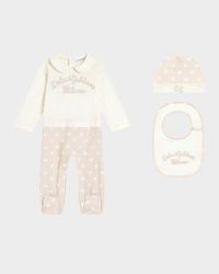Girl's 3-Piece Jersey Gift Set, Size 0M-6M
