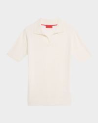 Men's Cashmere and Silk Johnny-Collar Polo Sweater