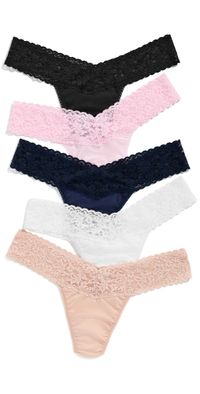Hanky Panky Cotton Low Rise Thong 5 Pack Bwcn One Size