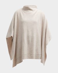 Funnel Neck Knit Cashmere Poncho