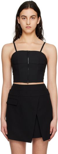 Juun.J Black Cropped Tank Top