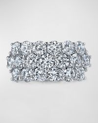 Platinum Stacked Diamond Eternity Ring, Size 6, 10.23tcw