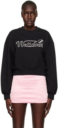 We11done Black Cropped Sweatshirt
