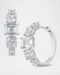 Multi-Shape Cubic Zirconia Hoop Earrings