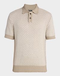 Men's Jacquard Polo Sweater